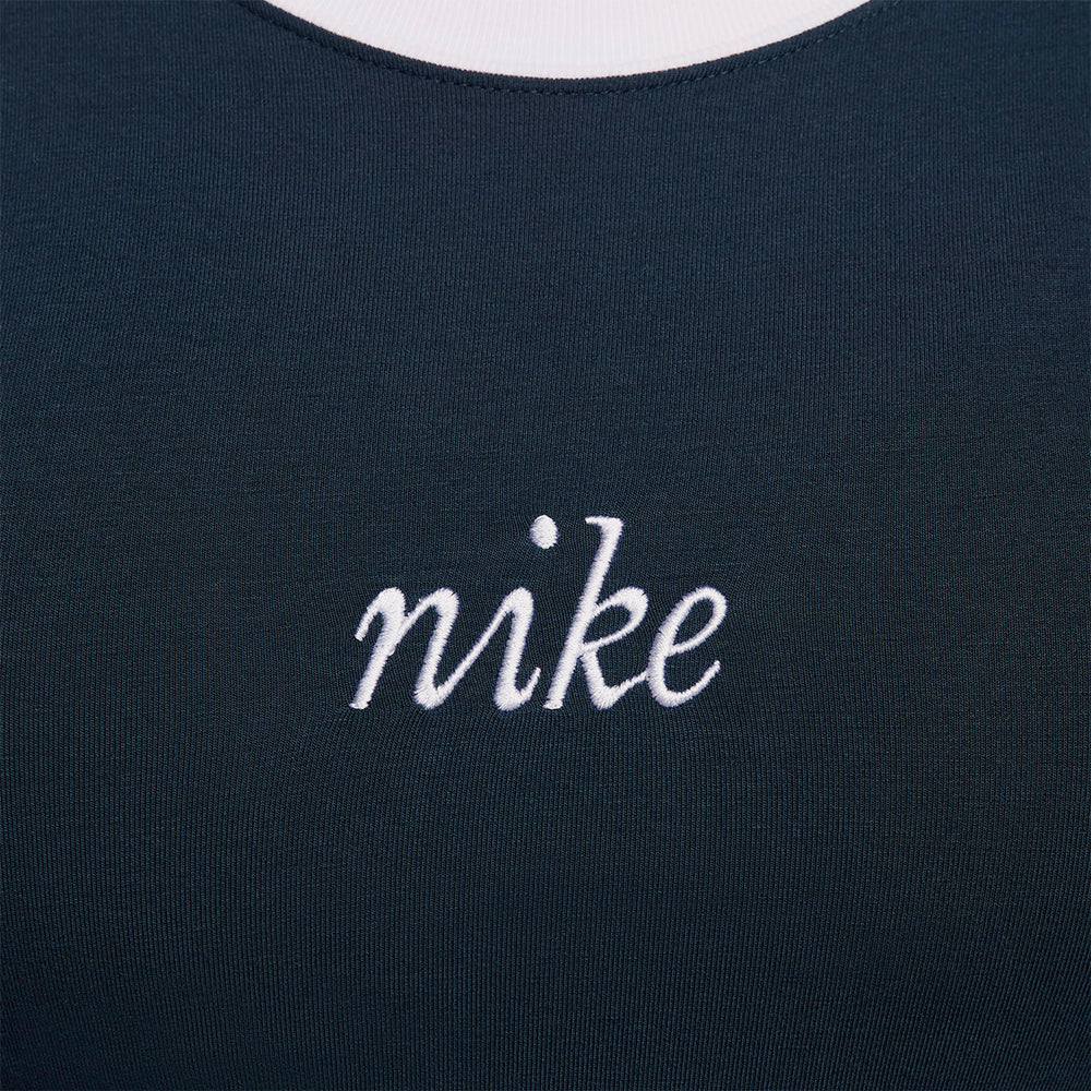 Áo Thun Nữ Nike Asw Chill Knit Slim Cropped - Xanh Navy - Supersports Vietnam