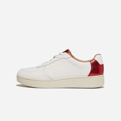 Giày Thể Thao Nữ Fitflop Rally Metallic-Backtab Leather Panel - Trắng - Supersports Vietnam
