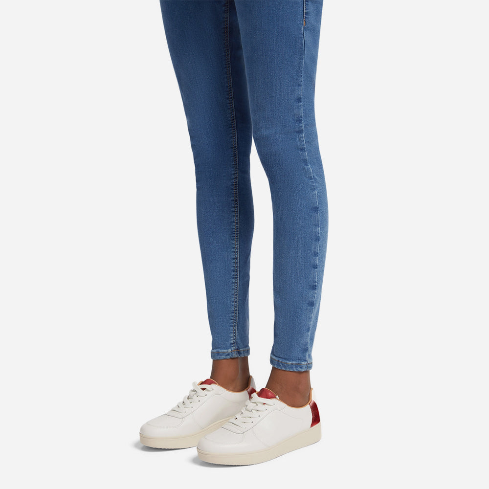 Giày Thể Thao Nữ Fitflop Rally Metallic-Backtab Leather Panel - Trắng - Supersports Vietnam