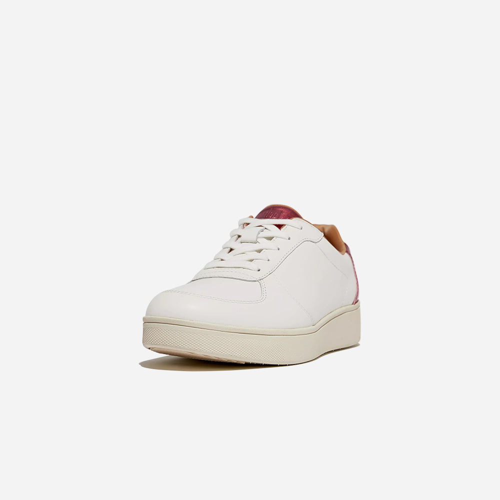 Giày Thể Thao Nữ Fitflop Rally Metallic-Backtab Leather Panel - Trắng - Supersports Vietnam