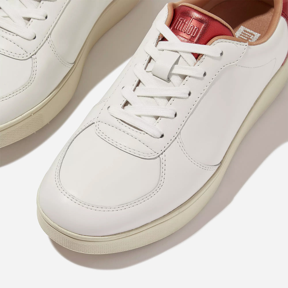 Giày Thể Thao Nữ Fitflop Rally Metallic-Backtab Leather Panel - Trắng - Supersports Vietnam