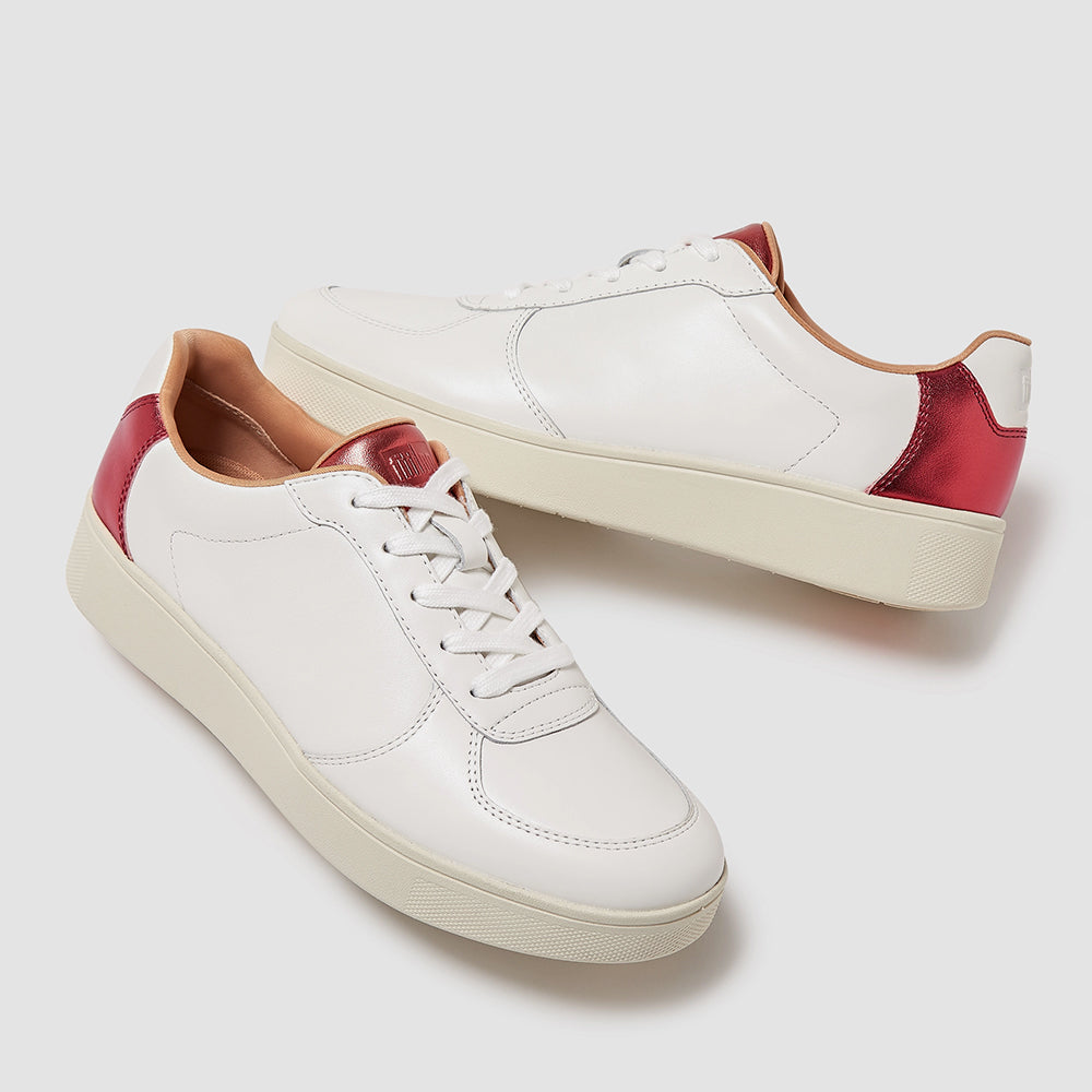 Giày Thể Thao Nữ Fitflop Rally Metallic-Backtab Leather Panel - Trắng - Supersports Vietnam