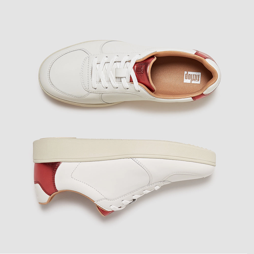 Giày Thể Thao Nữ Fitflop Rally Metallic-Backtab Leather Panel - Trắng - Supersports Vietnam
