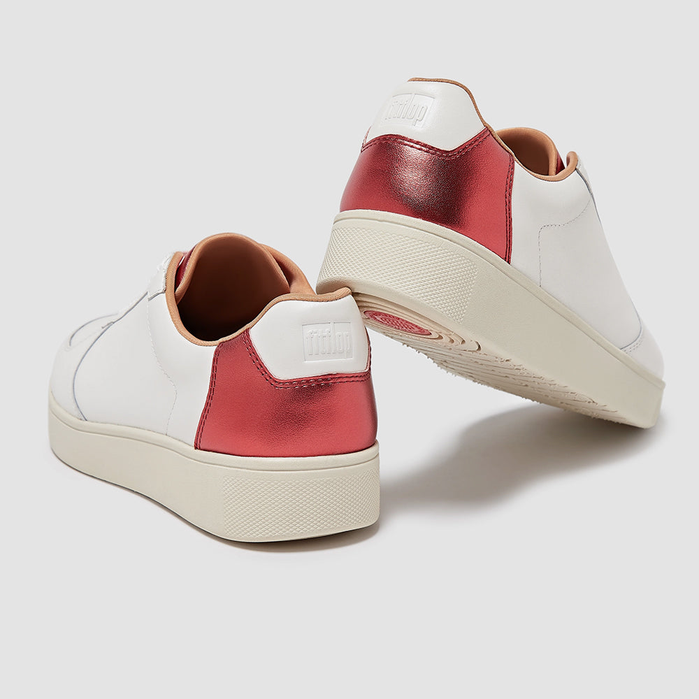 Giày Thể Thao Nữ Fitflop Rally Metallic-Backtab Leather Panel - Trắng - Supersports Vietnam