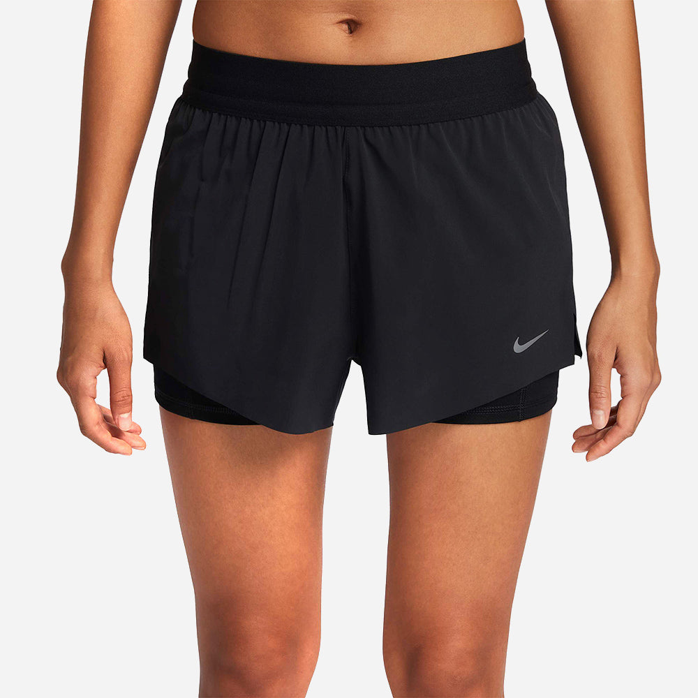 Quần Ngắn Nữ Nike Swift Dri-Fit Mid-Rise 2-In-1 - Đen - Supersports Vietnam