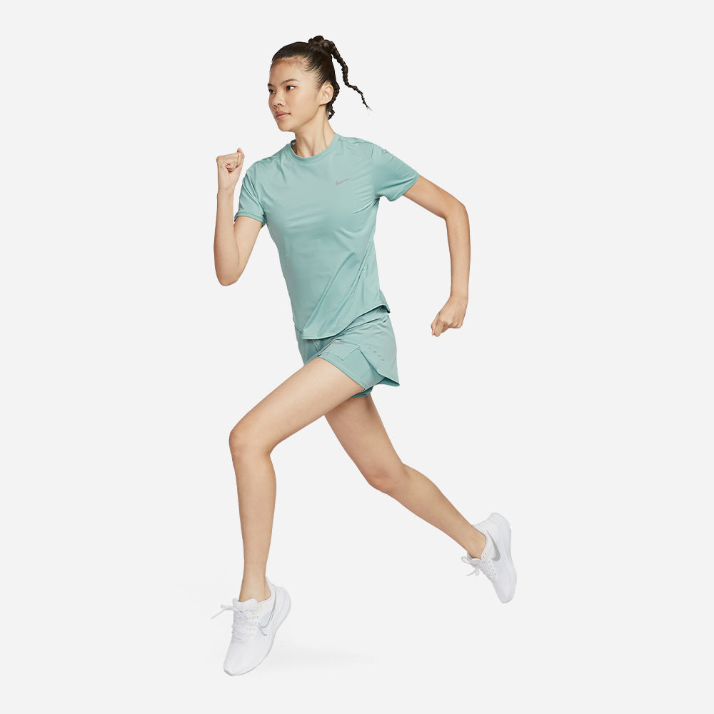 Quần Ngắn Thể Thao Nữ Nike Dri-Fit Mid-Rise 2-In-1 - Xanh Lá - Supersports Vietnam