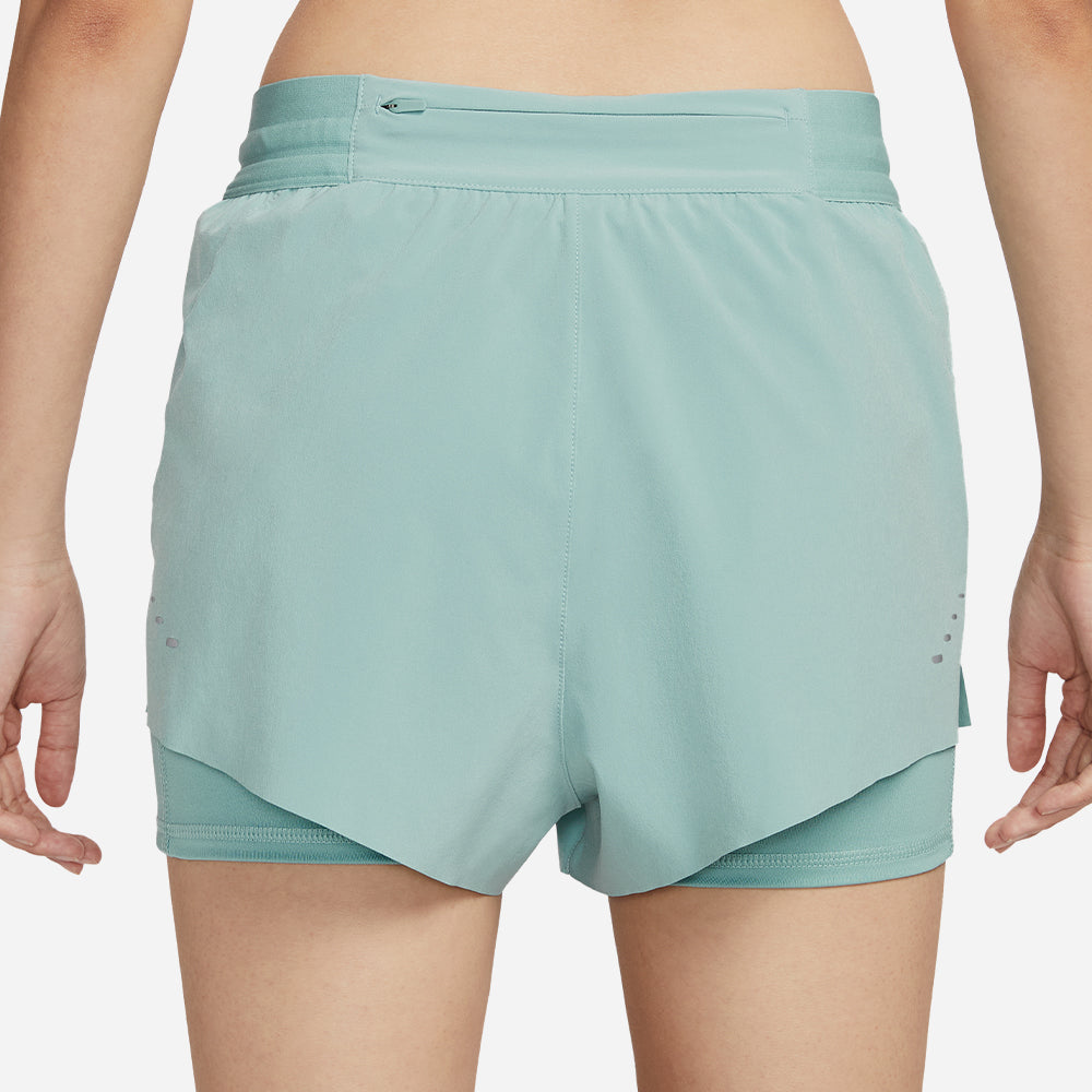 Quần Ngắn Thể Thao Nữ Nike Dri-Fit Mid-Rise 2-In-1 - Xanh Lá - Supersports Vietnam