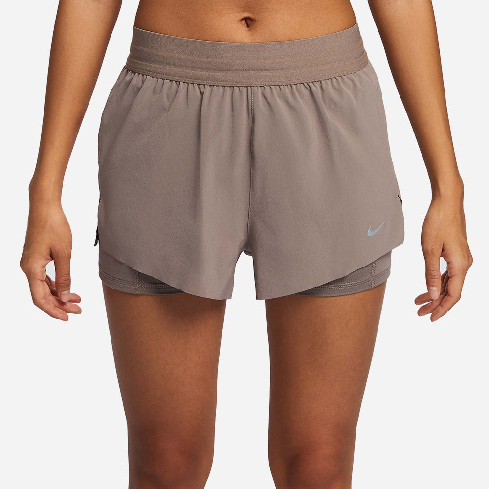 Quần Ngắn Nữ Nike Swift Dri-Fit Mid-Rise 2-In-1 - Nâu - Supersports Vietnam