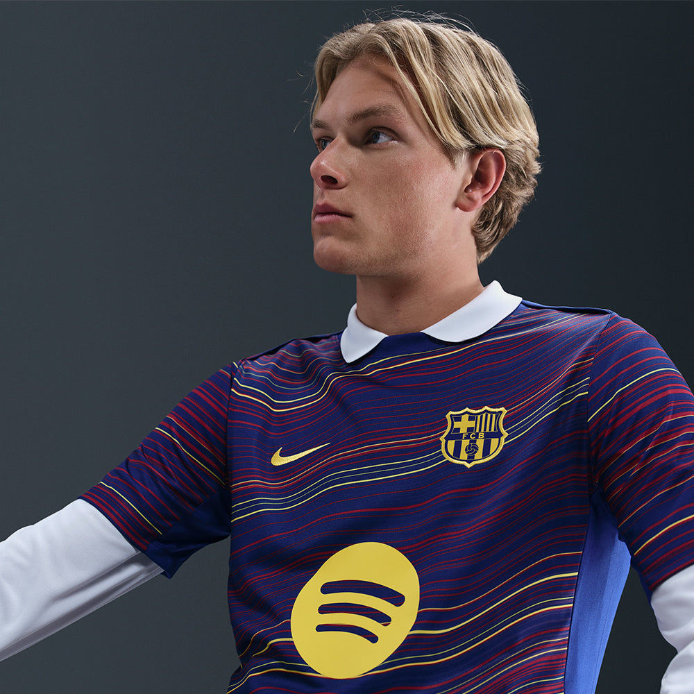 Áo Đá Bóng Nam Nike F.C. Barcelona Academy Pro Sân Nhà Pre-Match - Xanh Navy - Supersports Vietnam