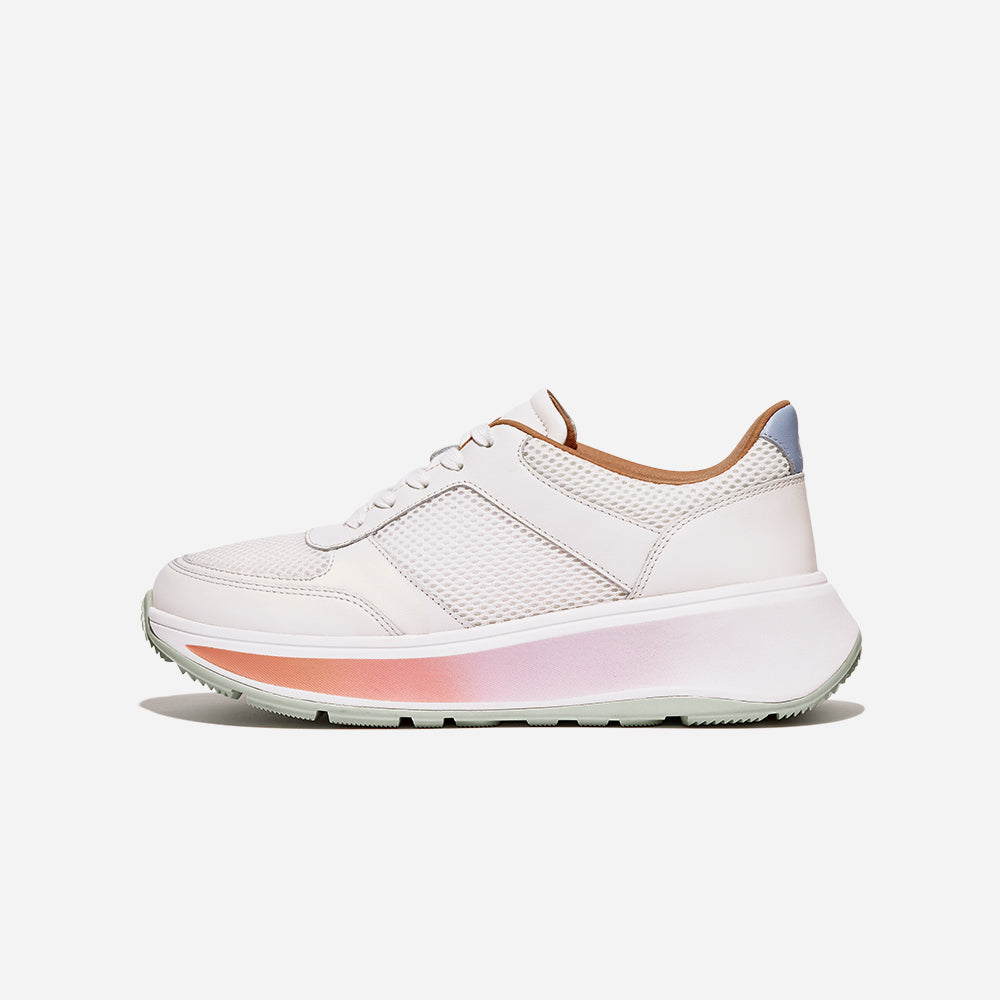 Giày Sneaker Nữ Fitflop F-Mode Ombresole Leather/Mesh Flatform - Trắng - Supersports Vietnam