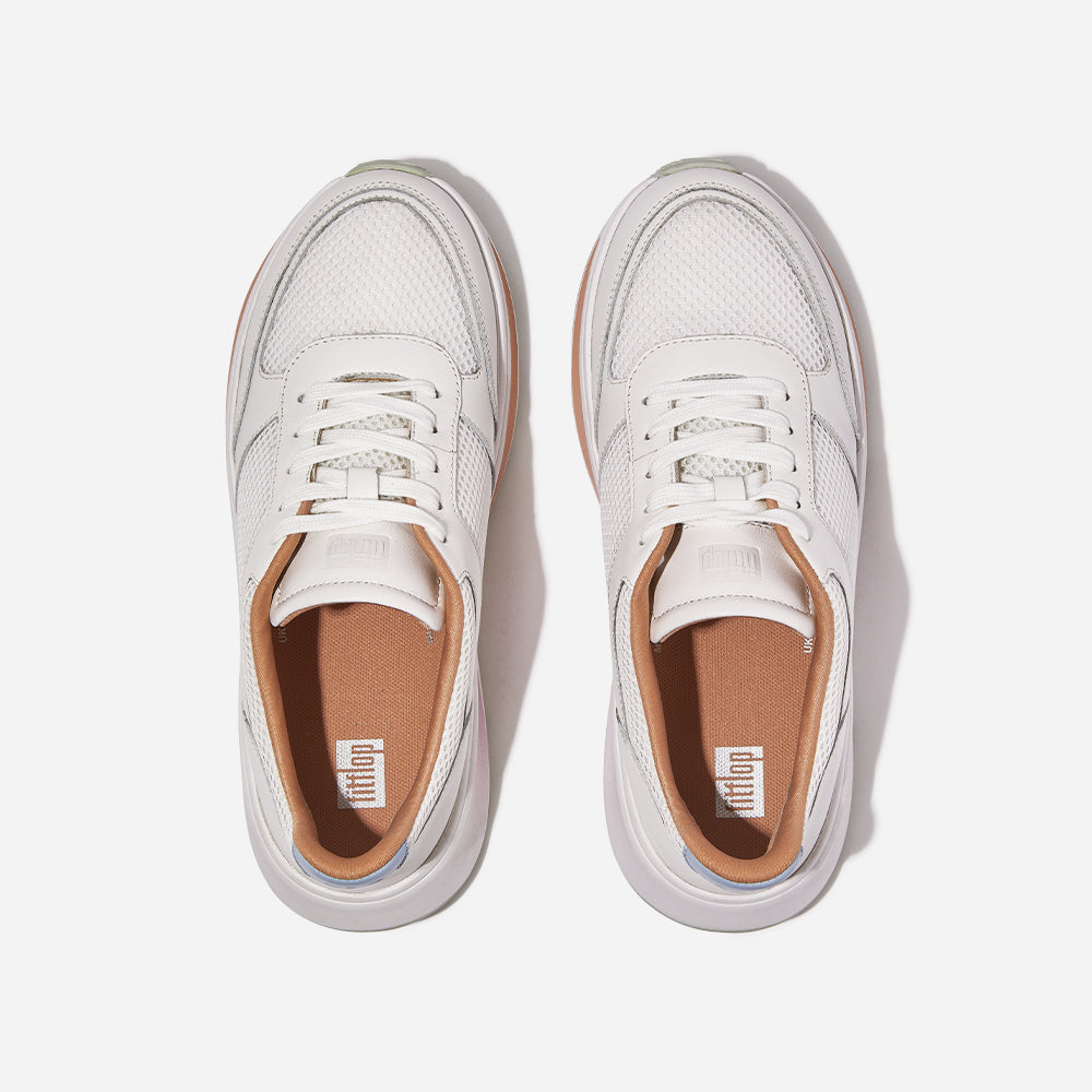 Giày Sneaker Nữ Fitflop F-Mode Ombresole Leather/Mesh Flatform - Trắng - Supersports Vietnam