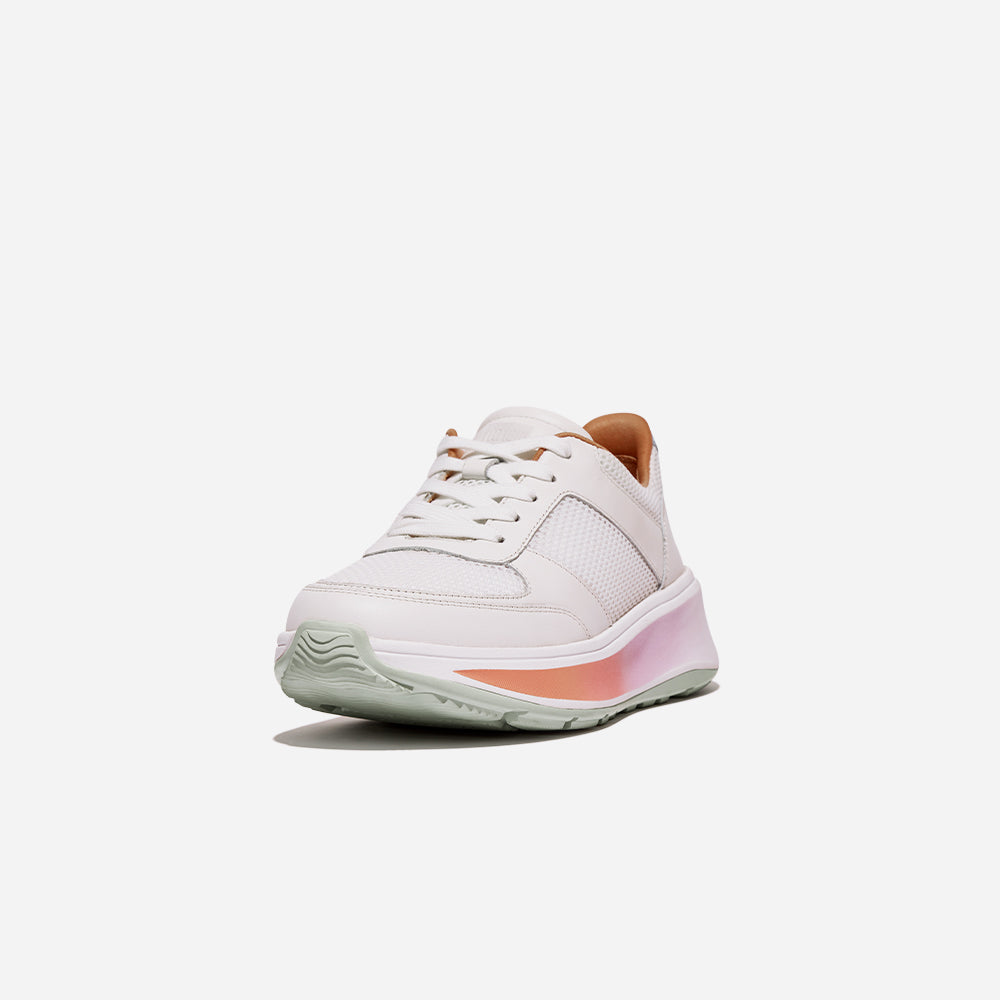 Giày Sneaker Nữ Fitflop F-Mode Ombresole Leather/Mesh Flatform - Trắng - Supersports Vietnam