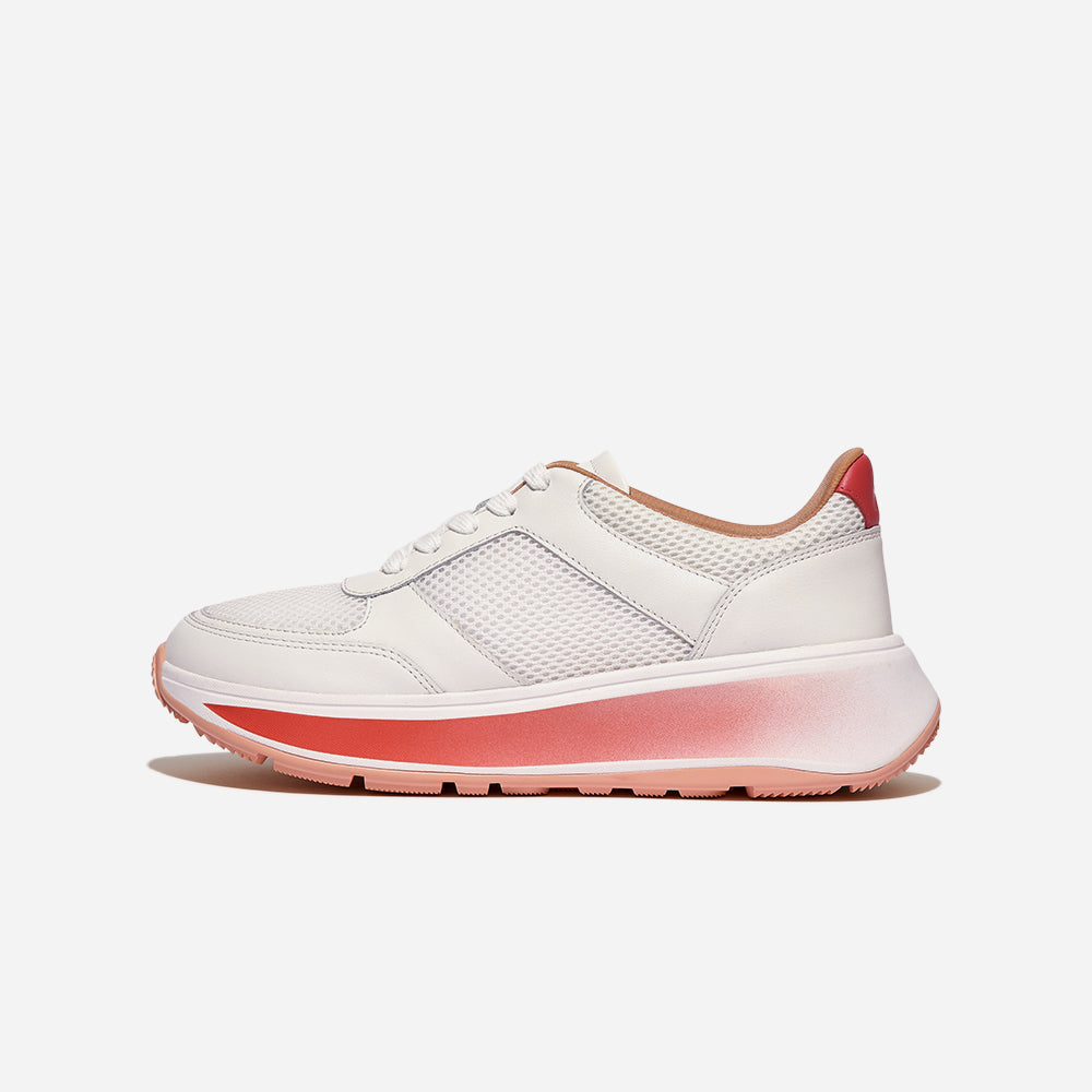 Giày Sneaker Nữ Fitflop F-Mode Ombresole Leather/Mesh Flatform - Trắng - Supersports Vietnam