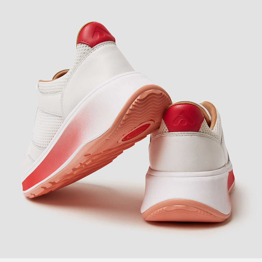 Giày Sneaker Nữ Fitflop F-Mode Ombresole Leather/Mesh Flatform - Trắng - Supersports Vietnam