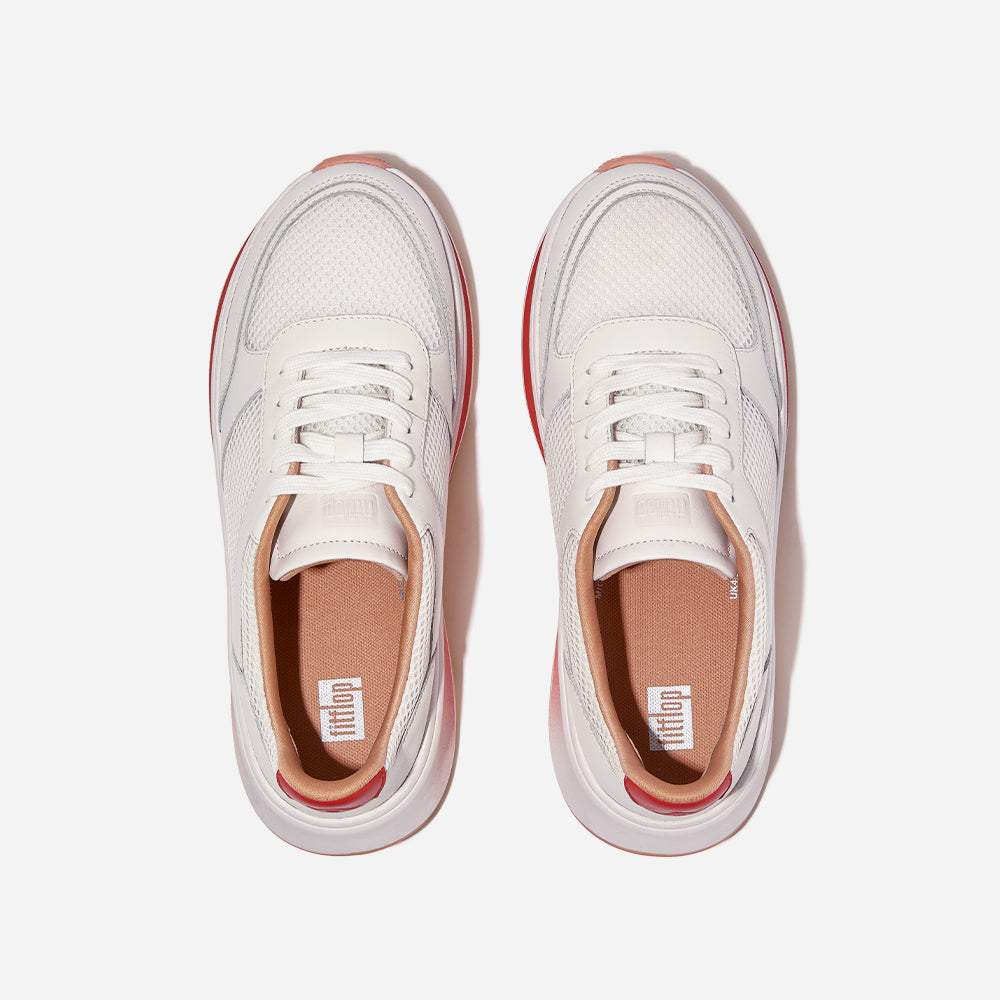 Giày Sneaker Nữ Fitflop F-Mode Ombresole Leather/Mesh Flatform - Trắng - Supersports Vietnam