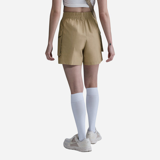 Quần Ngắn Thời Trang Nữ Nike Sportswear Essential Woven High-Waisted 5 Inch Cargo - Nâu