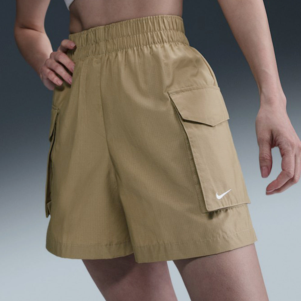 Quần Ngắn Thời Trang Nữ Nike Sportswear Essential Woven High-Waisted 5 Inch Cargo - Nâu - Supersports Vietnam