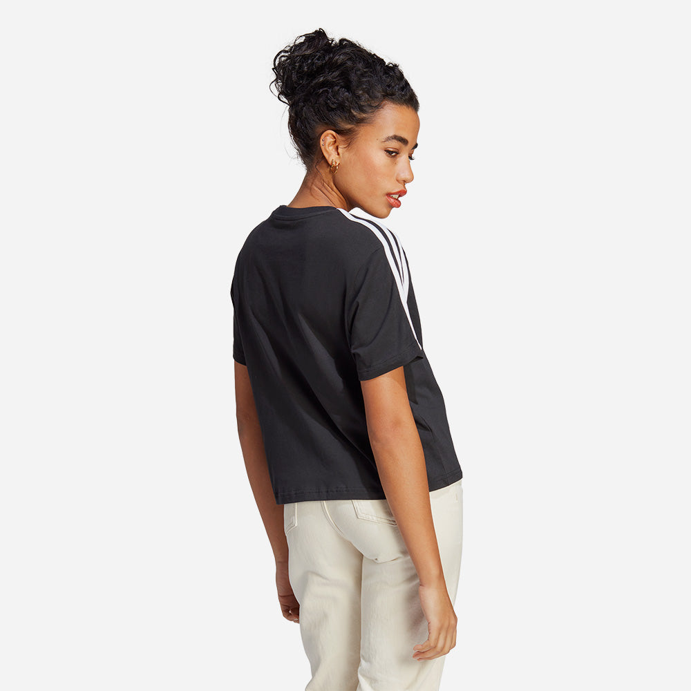 Áo Thun Nữ Adidas 3-Stripes Crop - Đen - Supersports Vietnam