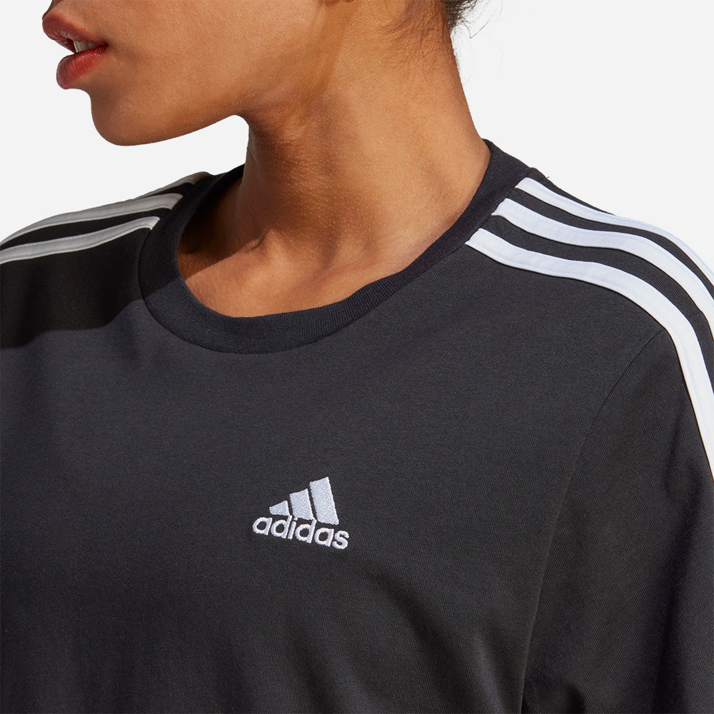 Áo Thun Nữ Adidas 3-Stripes Crop - Đen - Supersports Vietnam
