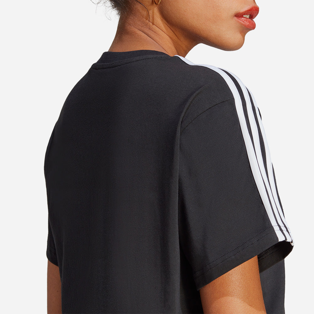 Áo Thun Nữ Adidas 3-Stripes Crop - Đen - Supersports Vietnam