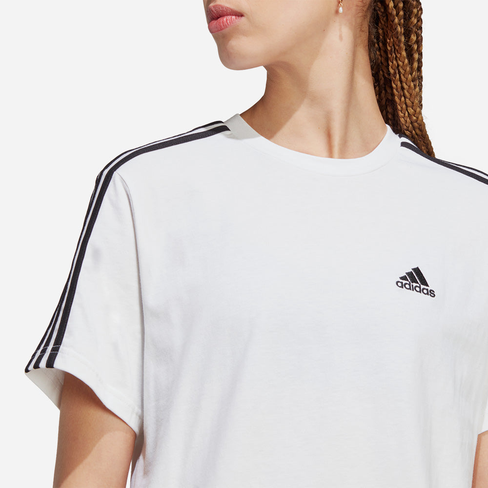 Áo Thun Nữ Adidas 3-Stripes Crop - Trắng - Supersports Vietnam