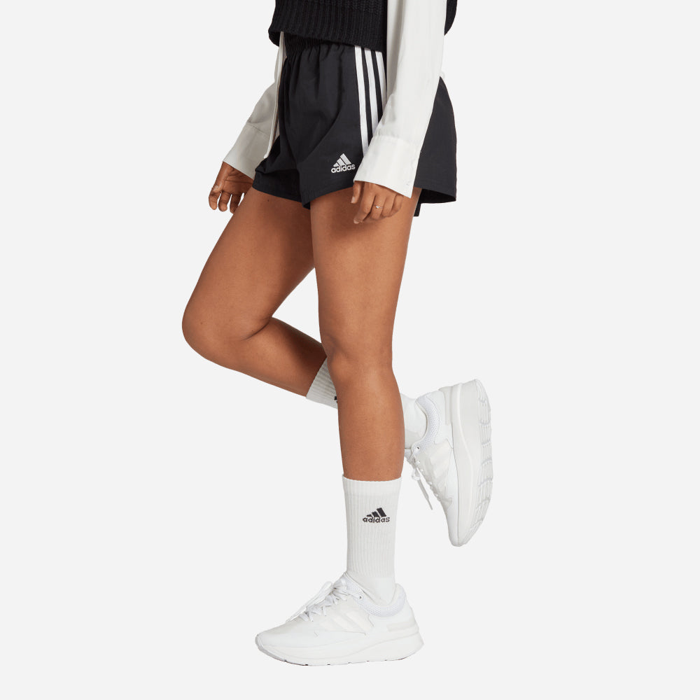 Quần Ngắn Thời Trang Nữ Adidas Essentials 3-Stripes Woven - Đen