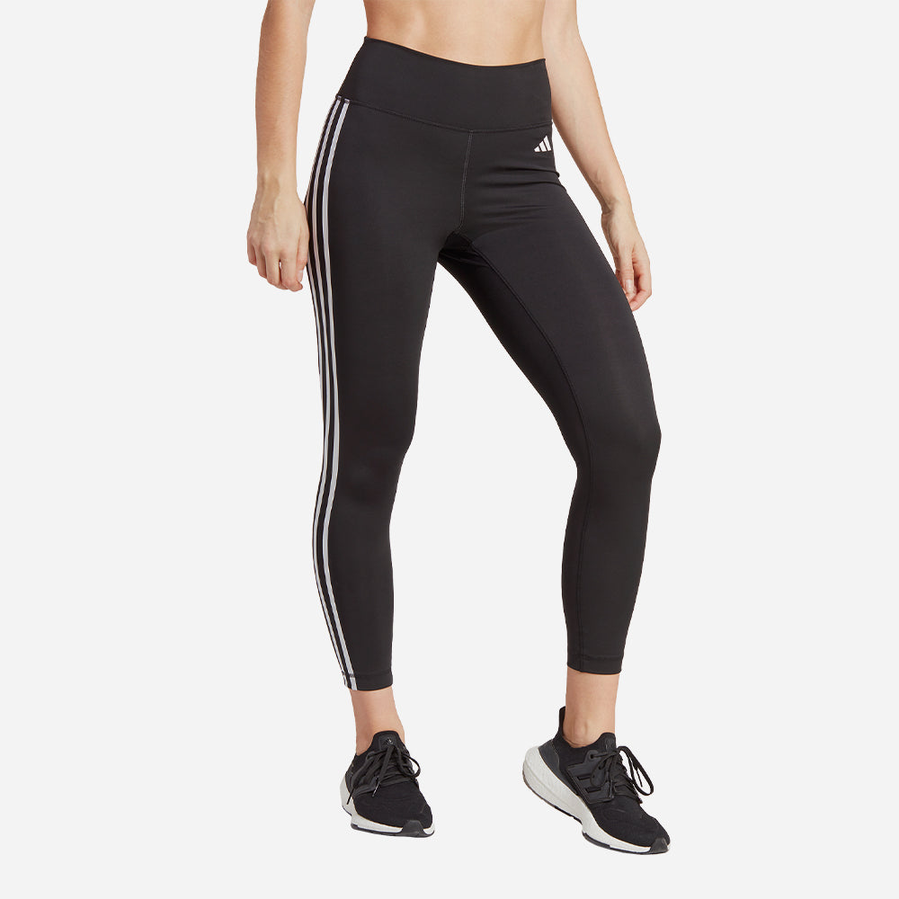 Quần Bó Nữ Adidas Train Essentials 3-Stripes High-Waisted 7/8 - Đen - Supersports Vietnam