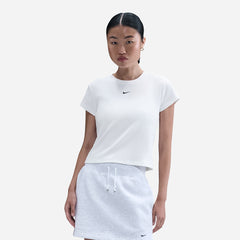 Áo Thun Nữ Nike Sportswear Tight Ribbed Short-Sleeve - Trắng - Supersports Vietnam
