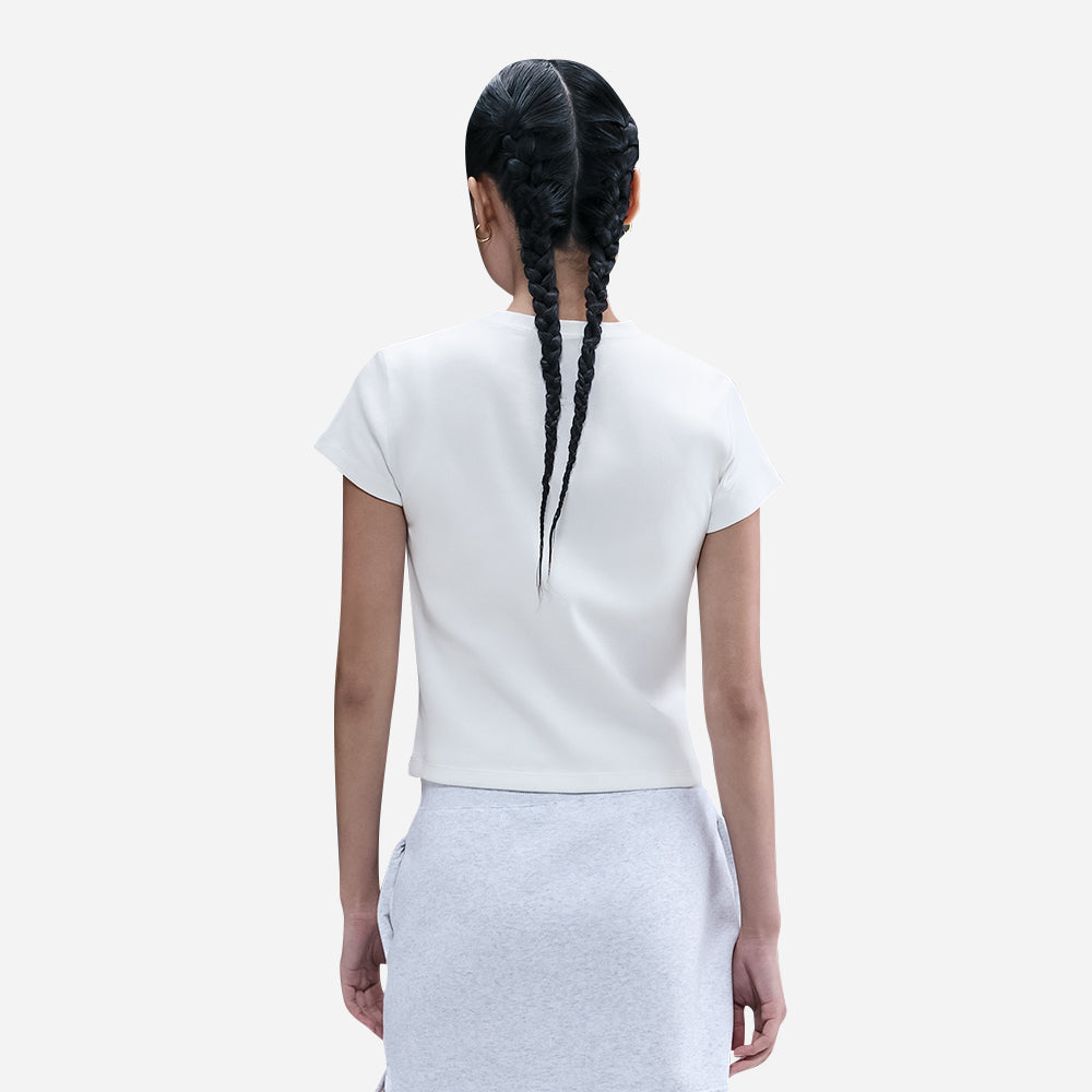 Áo Thun Nữ Nike Sportswear Tight Ribbed Short-Sleeve - Trắng - Supersports Vietnam