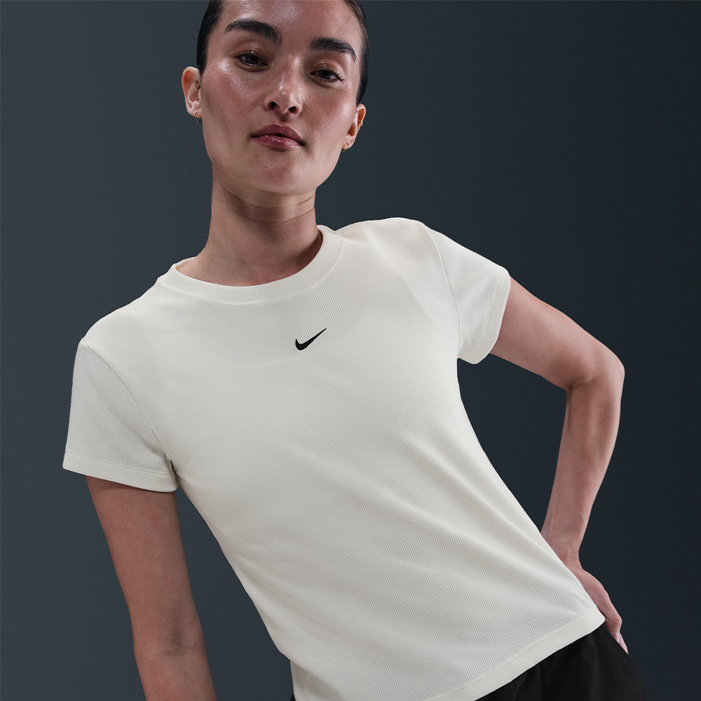 Áo Thun Nữ Nike Sportswear Tight Ribbed Short-Sleeve - Be - Supersports Vietnam