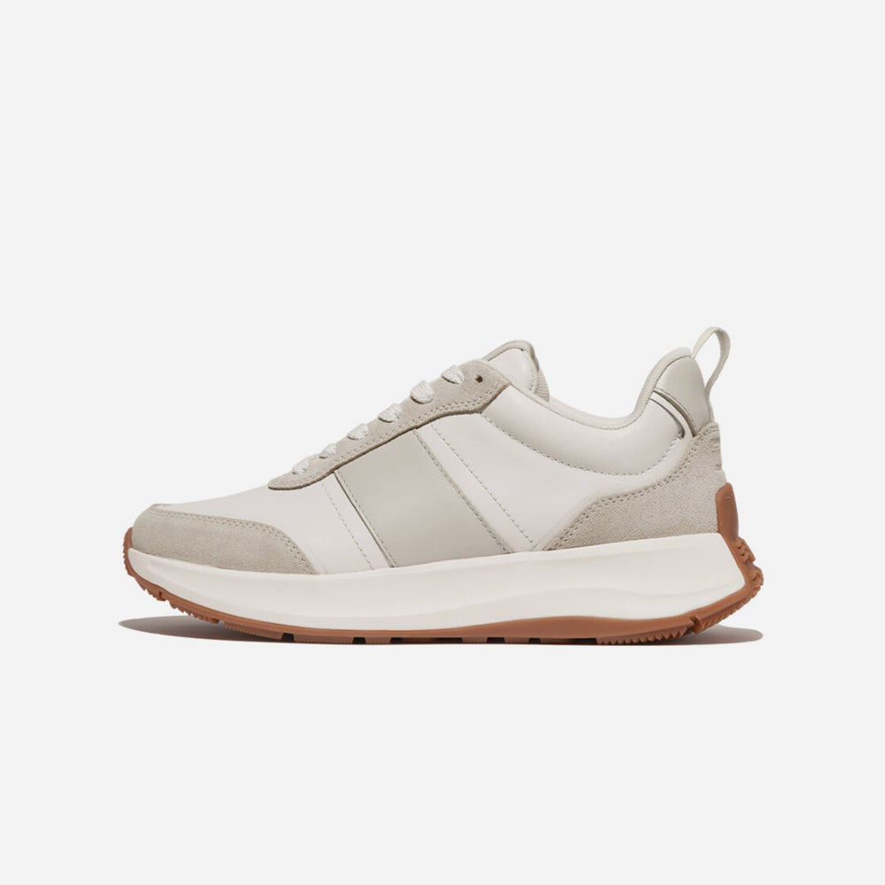 Giày Sneaker Nữ Fitflop F-Mode Flow Leather/Suede Flatform - Xám - Supersports Vietnam