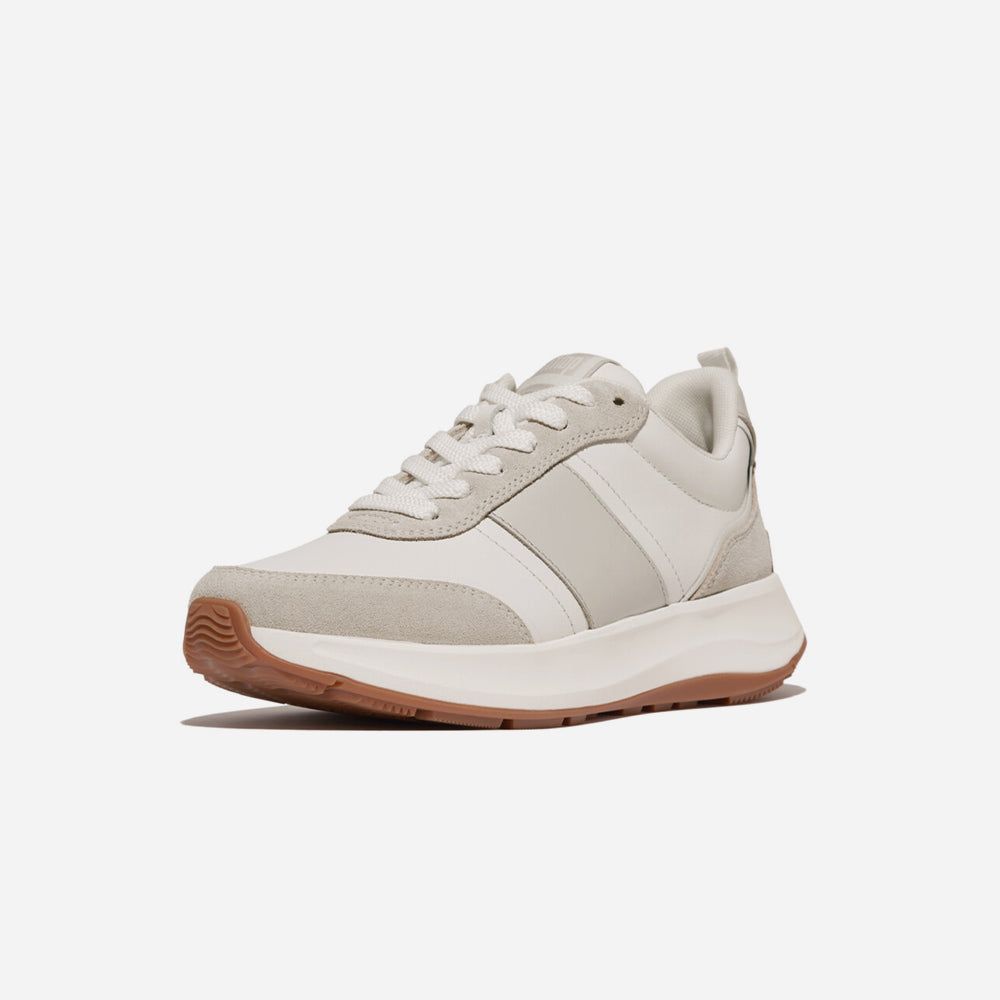 Giày Sneaker Nữ Fitflop F-Mode Flow Leather/Suede Flatform - Xám - Supersports Vietnam