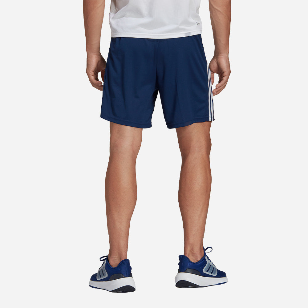 Quần Ngắn Nam Adidas Train Essentials Piqué 3-Stripes Training - Xanh Dương - Supersports Vietnam