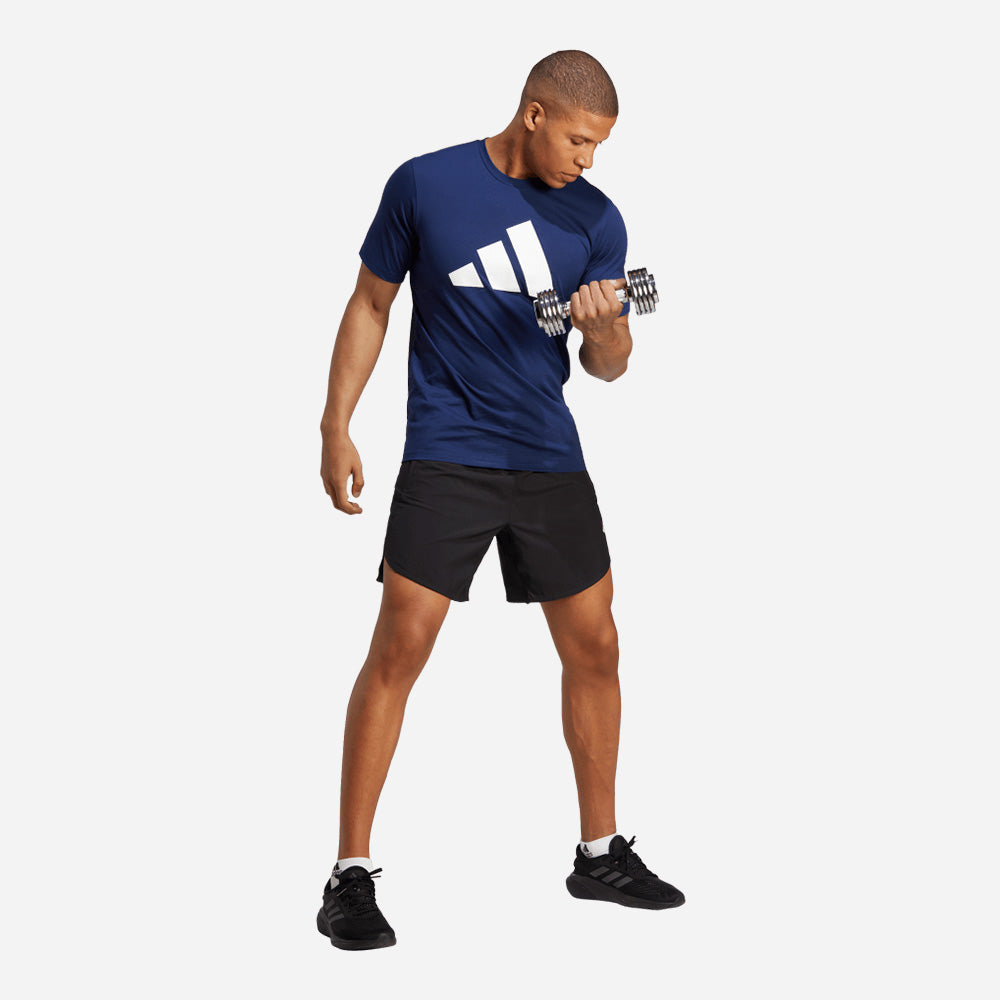 Áo Thun Tập Luyện Nam Adidas Train Essentials Feelready Logo - Xanh Dương - Supersports Vietnam