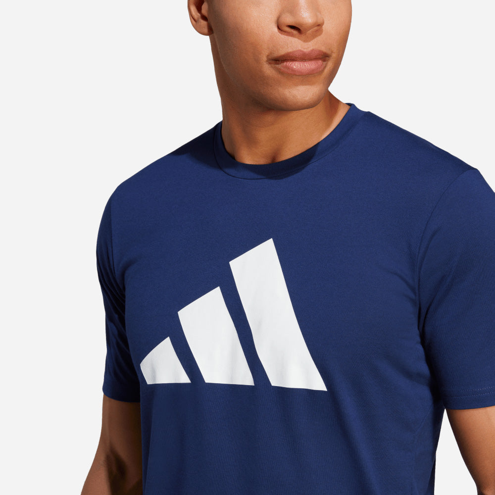 Áo Thun Tập Luyện Nam Adidas Train Essentials Feelready Logo - Xanh Dương - Supersports Vietnam