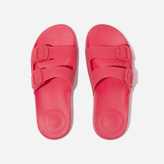 Dép Quai Ngang Nữ Fitflop Iqushion Translucent Two-Bar Buckle - Đỏ
