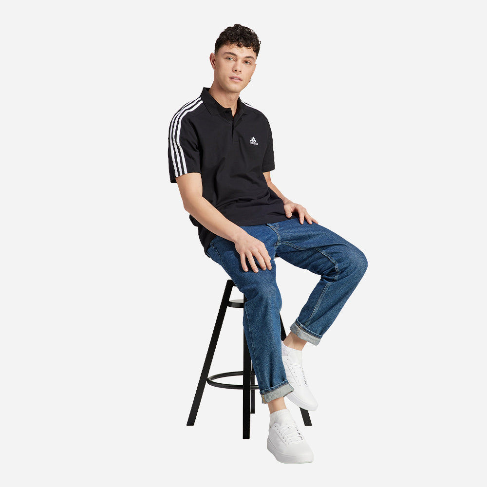 Áo Polo Nam Adidas Essentials Piqué Embroidered 3-Stripes - Đen - Supersports Vietnam