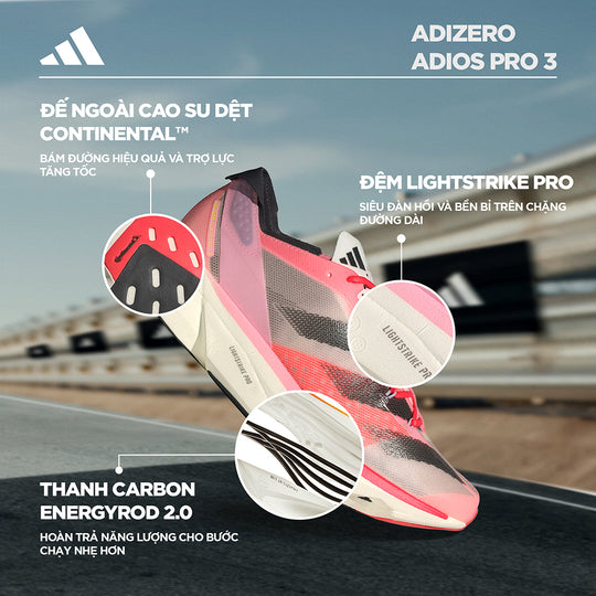 Giày Chạy Bộ Nam Adidas Adizero Adios Pro 3 - Hồng