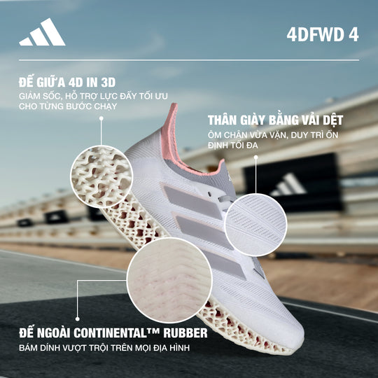 Giày Chạy Bộ Nữ Adidas 4Dfwd 4 - Trắng
