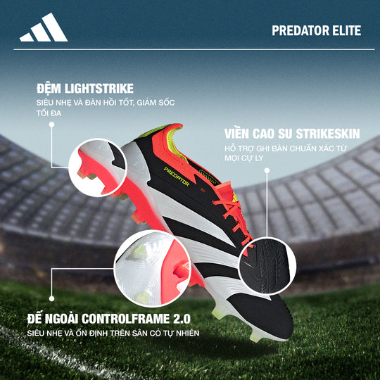 Giày Bóng Đá Nam Adidas Predator Elite Fg (Dành Cho Sân Cỏ Tự Nhiên) - Đen