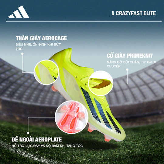 Giày Bóng Đá Nam Adidas X Crazyfast Elite Fg (Dành Cho Sân Cỏ Tự Nhiên) - Vàng