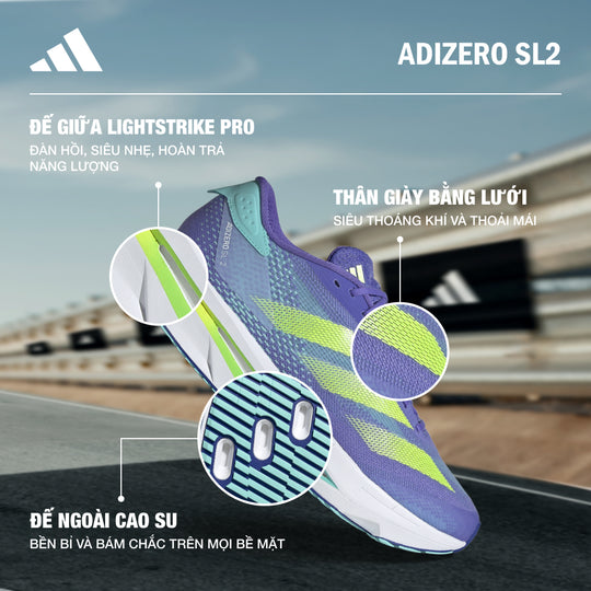 Giày Chạy Bộ Nam Adidas Adizero Sl2 - Tím