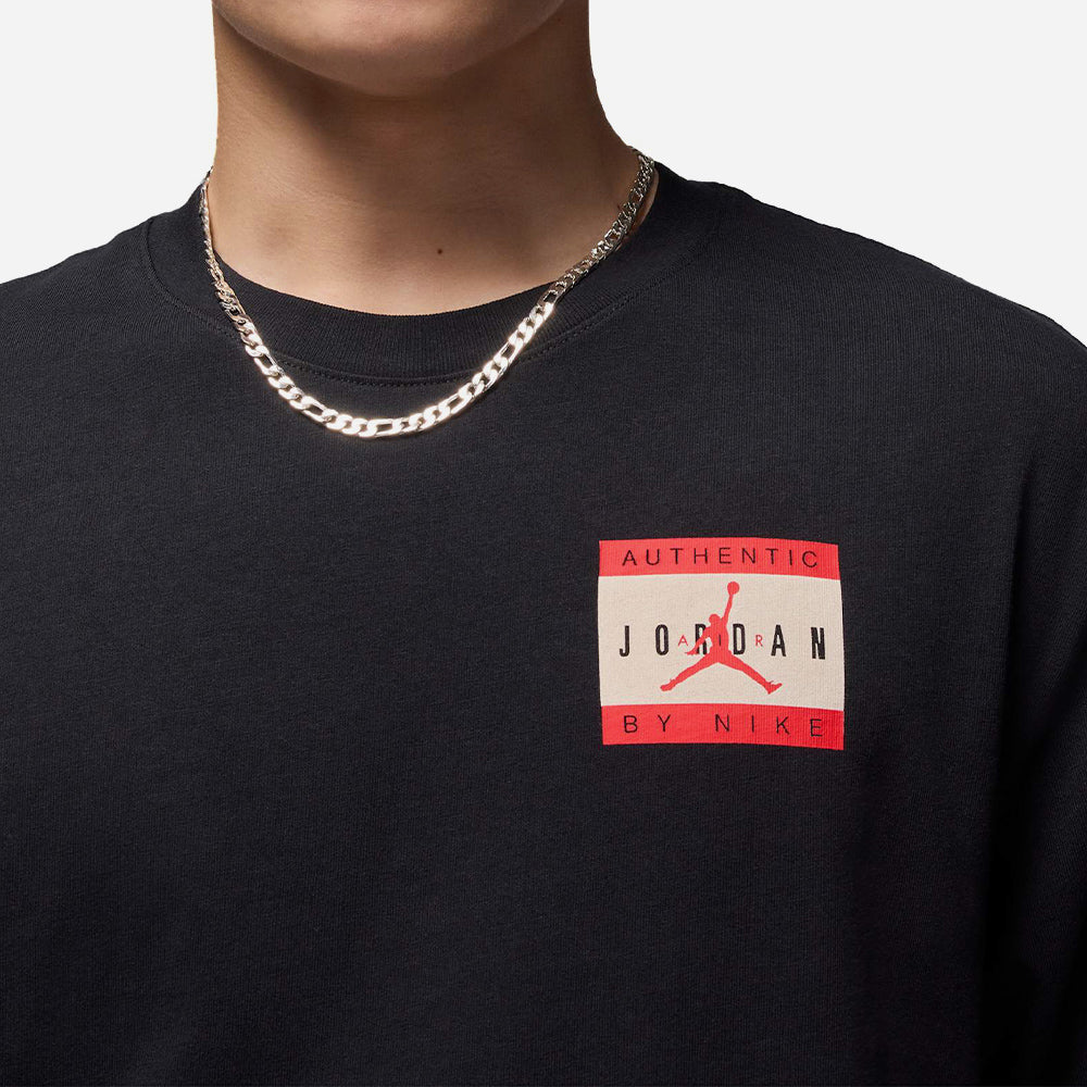 Áo Thun Nam Nike Jordan Brand Authentic Short Sleeve Crew - Đen - Supersports Vietnam