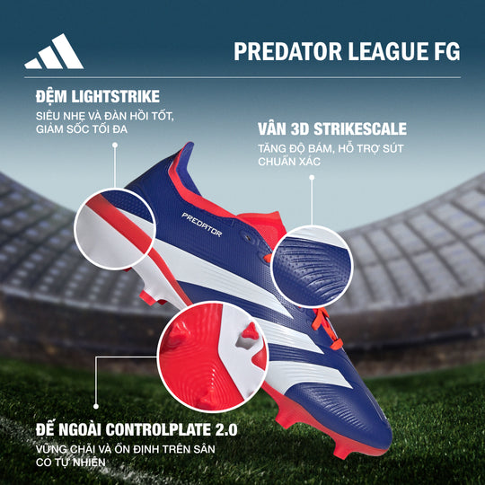 Giày Đá Bóng Nam Adidas Predator League Firm Ground (Dành Cho Sân Cỏ Tự Nhiên) - Xanh Dương