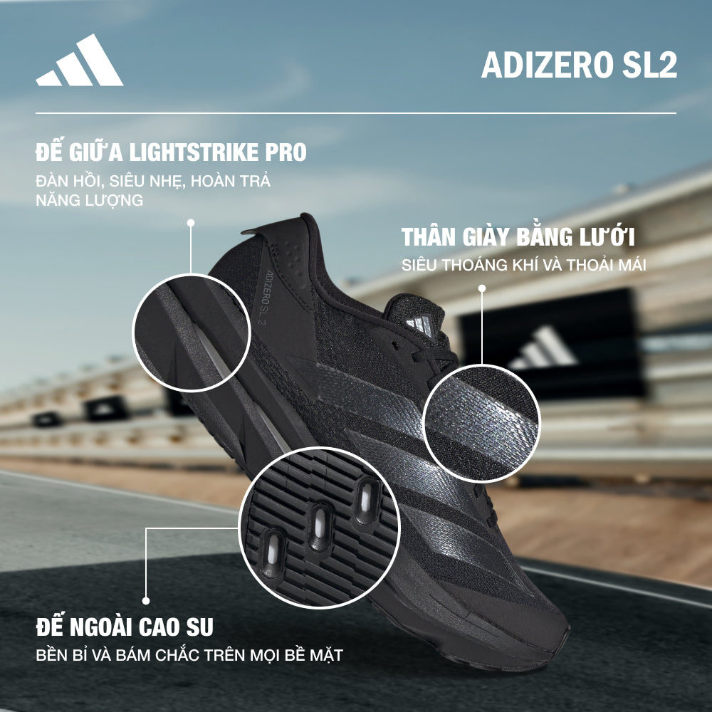 Giày Chạy Bộ Nam Adidas Adizero Sl2 - Đen - Supersports Vietnam