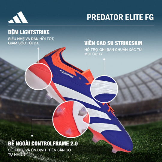 Giày Đá Bóng Nam Adidas Predator Elite Firm Ground (Dành Cho Sân Cỏ Tự Nhiên) - Xanh Dương
