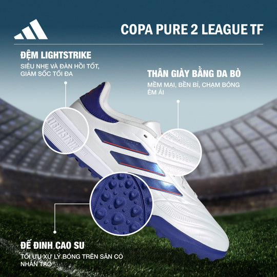 Giày Đá Bóng Unisex Adidas Copa Pure 2 League Turf (Dành Cho Sân Cỏ Nhân Tạo) - Trắng