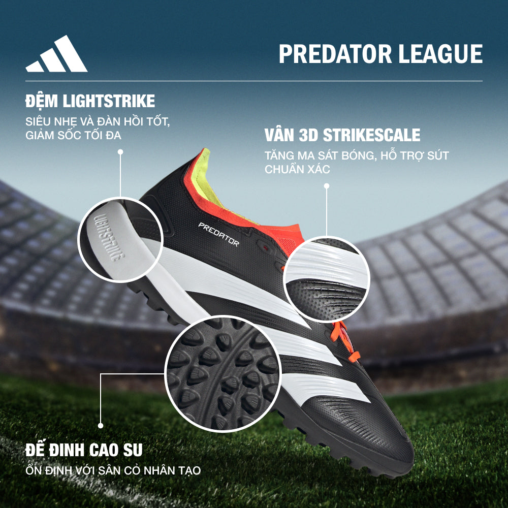Giày Đá Bóng Unisex Adidas Predator League Tf (Dành Cho Sân Cỏ Nhân Tạo) - Đen - Supersports Vietnam