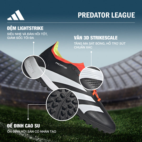 Giày Đá Bóng Unisex Adidas Predator League Tf (Dành Cho Sân Cỏ Nhân Tạo) - Đen