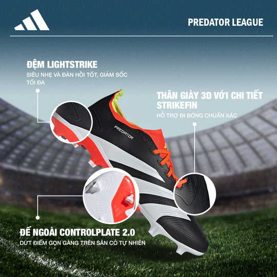 Giày Bóng Đá Nam Adidas Predator League Fg (Dành Cho Sân Cỏ Tự Nhiên) - Đen